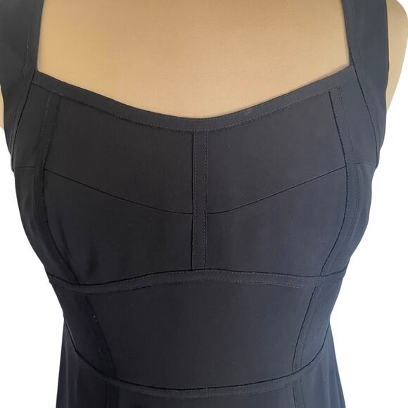 Ann Taylor Black Sleeveless Sheath Dress Sz 8 Petite Quiet Luxury Elegant - Picture 2 of 11